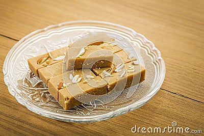 Barfi or burfi - an indian sweet Stock Photo