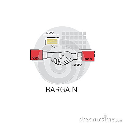 Bargain Hand Shake Agreement Icon Business Concept Vector Illustration