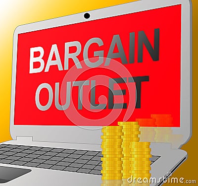 Bargain Outlet Represents Market Discount 3d Illustration Stock Photo