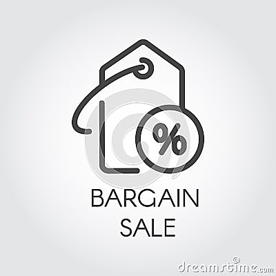 Bargain sale icon. Advertising coupon for seasonal price-tag, black friday and other design needs. Vector Vector Illustration