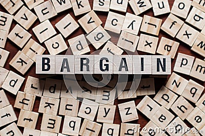 BARGAIN word concept Stock Photo