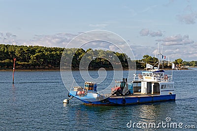 Barge in Vannes harbor - Brittany Editorial Stock Photo
