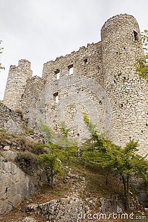 Ruins of old medieval castle of Bargeme in Provence France Editorial Stock Photo