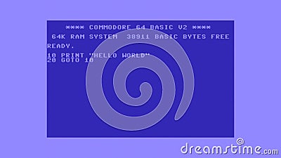 Commodore 64 simple program editorial Editorial Stock Photo