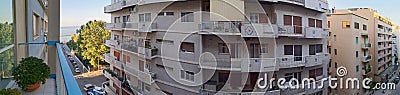 Bari, italy: panarama of 1950s apartments Editorial Stock Photo