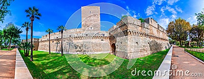 Bari, Italy, Puglia: Swabian castle or Castello Svevo, also called Castello Normanno, Apulia Stock Photo
