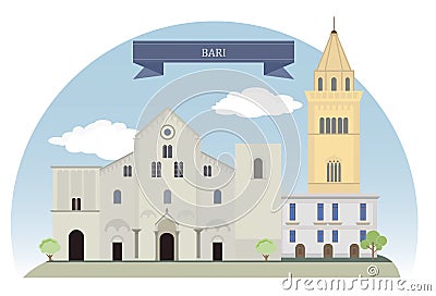 Bari, Italy Vector Illustration