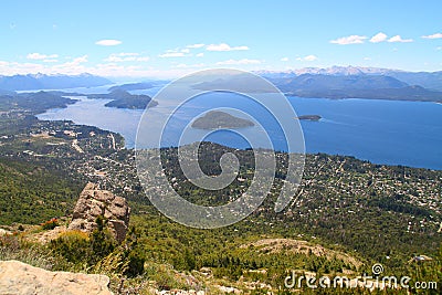 Bariloche city viewed from the top Stock Photo