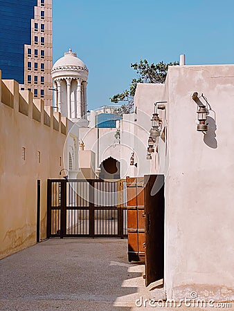 Barjeel - wind tower - in Sharjah Stock Photo