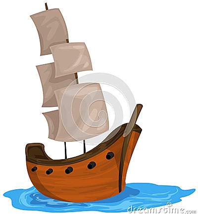 Bark boat Vector Illustration