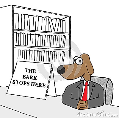 Bark Stops Here Cartoon Illustration