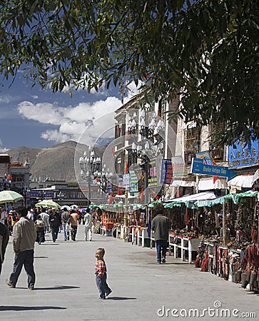 The Barkhor - Lhasa - Tibet Editorial Stock Photo