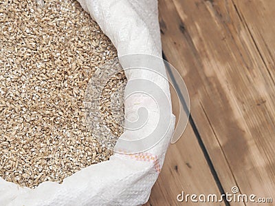Barley beans. Grains of malt close-up Stock Photo