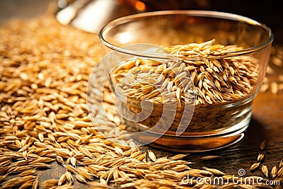 barley grains used in whisky production process Stock Photo