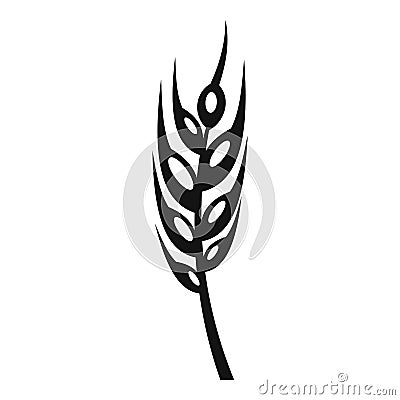 Barley spike icon, simple style Vector Illustration