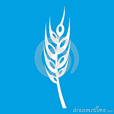 Barley spike icon white Vector Illustration