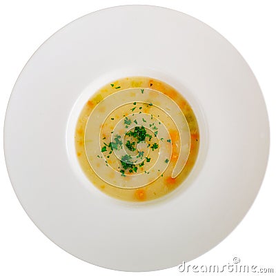 Barley and vegetable thick healthy soup Stock Photo