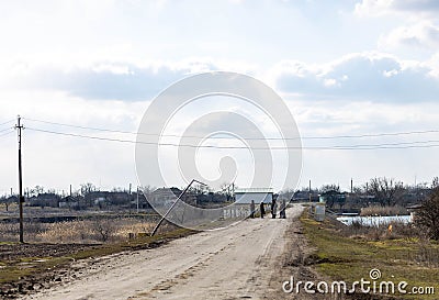 Barmashovo, Ukraine - March 18, 2022: War of Russia against Ukraine. Concept of invasion Editorial Stock Photo