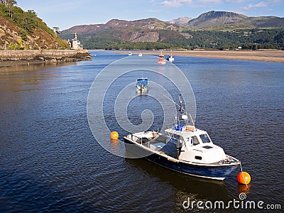 Barmouth Harbour in Snowdonia, Wales Stock Photo