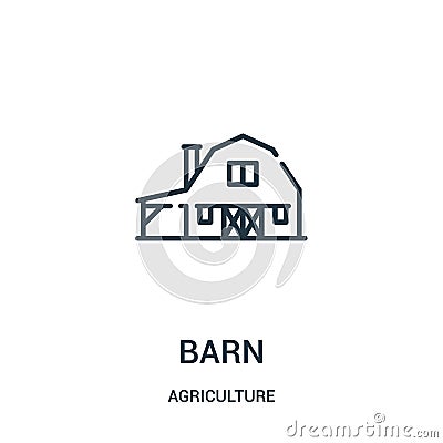 barn icon vector from agriculture collection. Thin line barn outline icon vector illustration. Linear symbol for use on web and Vector Illustration