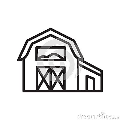 Barn icon vector sign and symbol isolated on white background, Barn logo concept , outline symbol, linear sign , outline symbol, Vector Illustration