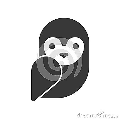 Barn owl, Halloween related icon, pixel perfect design Vector Illustration