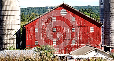 Barn and silos Stock Photo