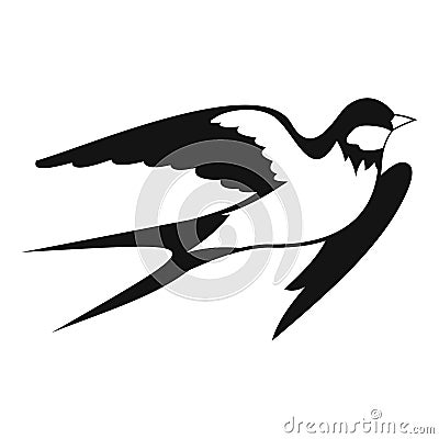 Barn swallow icon, simple style Vector Illustration