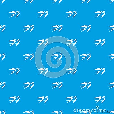 Barn swallow pattern seamless blue Vector Illustration