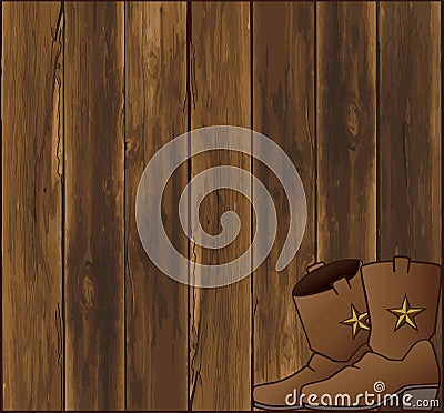 Barn Wall and Boots Vector Illustration