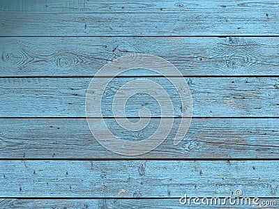 Barn wood wall with distressed, peeling blue paint Stock Photo