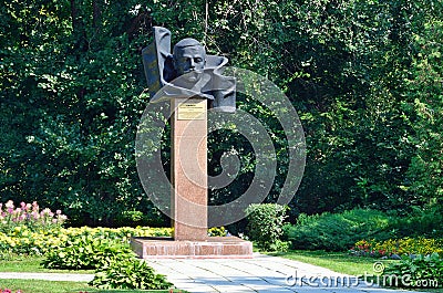 Barnaul, Russia, August, 17, 2016. The monument to Tsaplin Maksim Konstantinovich - Chairman of the military revolutionary Editorial Stock Photo
