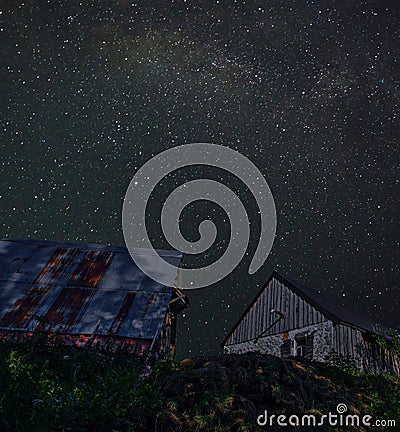 Barns on the hill Stock Photo