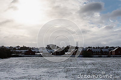 First snow of the year in Barnsley South Yorkshire Editorial Stock Photo