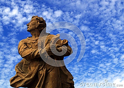 Barock sculpture in town PÃ­sek Stock Photo