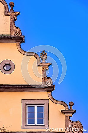 Baroque Gable Of A Historical Architecture Stock Photo