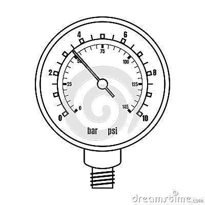 Barometer vector icon.Outline vector icon isolated on white background barometer . Vector Illustration