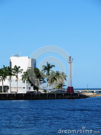 Baron Bliss Lighthouse on the island of Belize Editorial Stock Photo