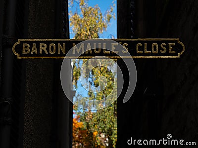 Baron Maule\'s Close, Edinburgh, Scotland Stock Photo