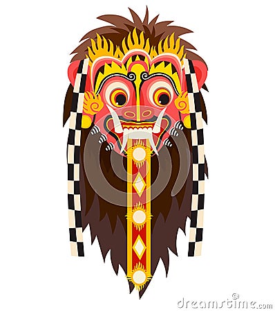 Barong bali mask. Bali landmarks vector ilustration Vector Illustration