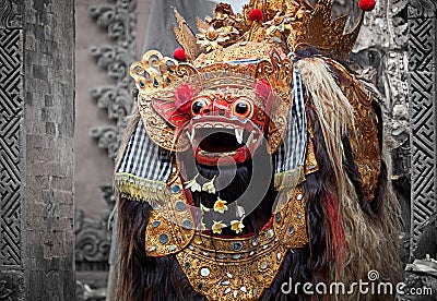 Barong - character in the mythology of Bali, Indonesia. Stock Photo