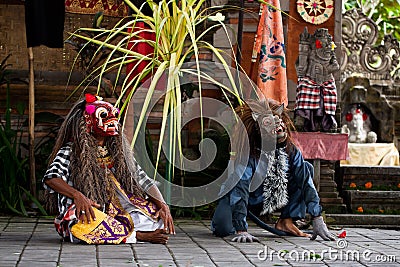 Barong dance actors Editorial Stock Photo