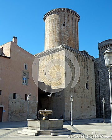 Baronial Caetani Castle built in 1319 in Fondi, Italy Stock Photo