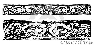 Baroque architectural detail. Vector Illustration