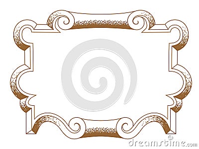 Baroque architectural ornamental decorative frame Vector Illustration