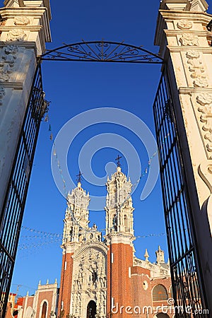 Baroque basilica of ocotlan in tlaxcala city IV Editorial Stock Photo