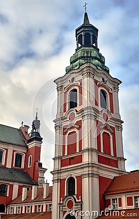 Baroque belfry of the former convent Stock Photo