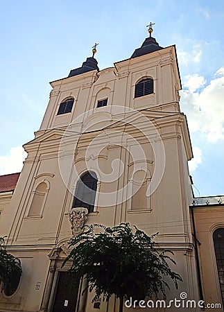 Baroque Church of the Holy Trinity, built from 1650 to 1657 in Trnava, Slovakia Stock Photo