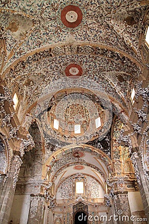 Baroque dome ceiling detail cathedral church Editorial Stock Photo