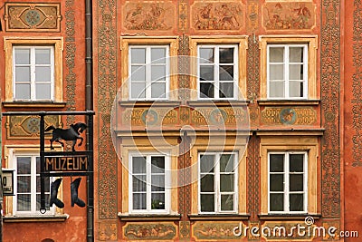 Baroque facade in the Old Town. Warsaw. Poland Stock Photo